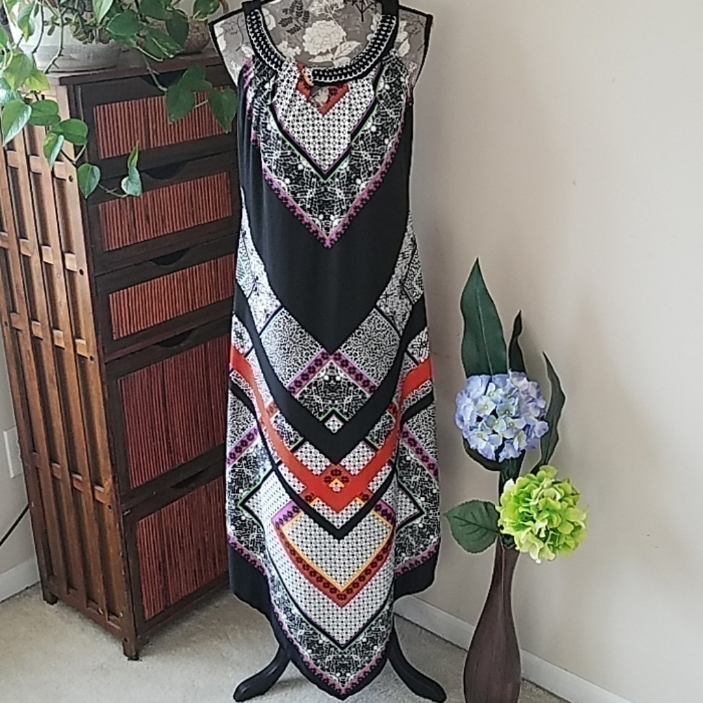 NY Collection handkerchief‎ hem maxi dress sz. S